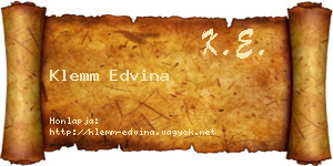 Klemm Edvina névjegykártya